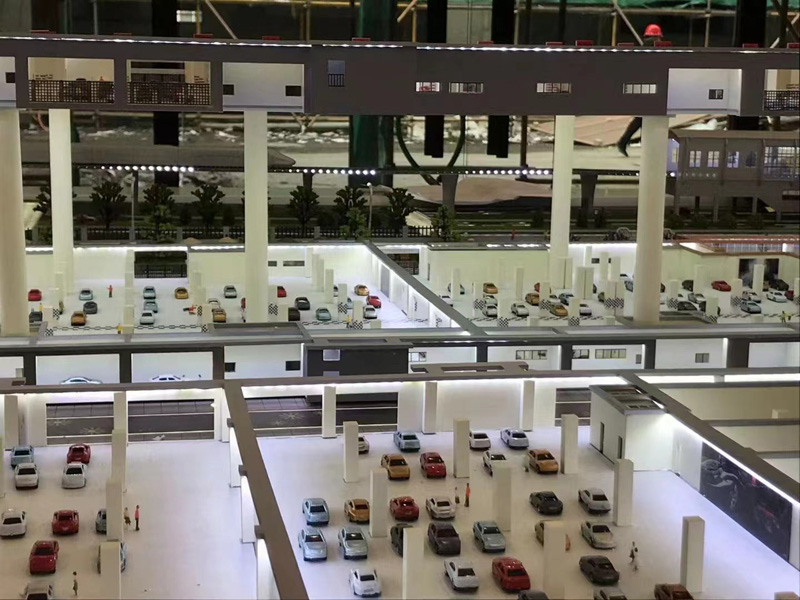 停車場升降模型沙盤